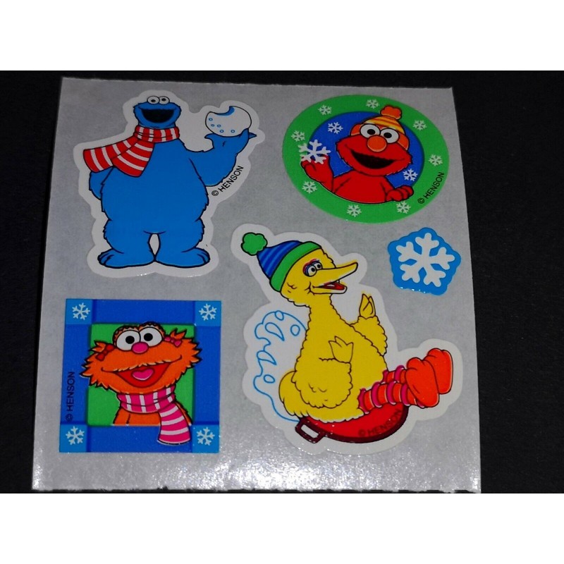 SANDYLION Stickerabschnitt Kromekote Papier Sesamstraße X-Mas 80er 90er