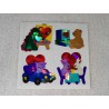 SANDYLION Stickerabschnitt Prismatic Prisma Tiere Liebe 80er 90er