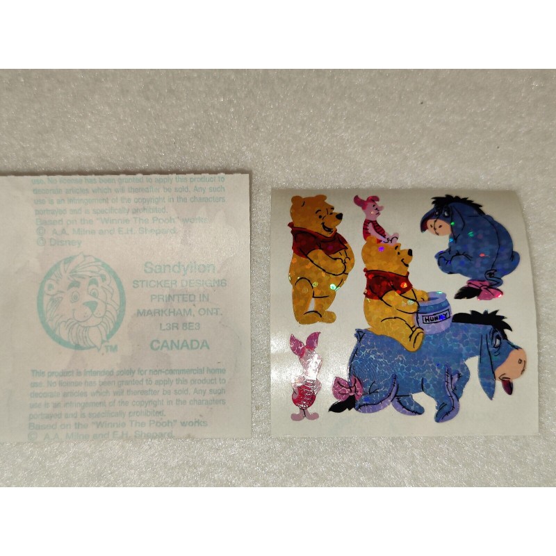 SANDYLION Stickerabschnitt Prismatic Prisma Disney Winnie Pooh Eyore Esel 80er 90er