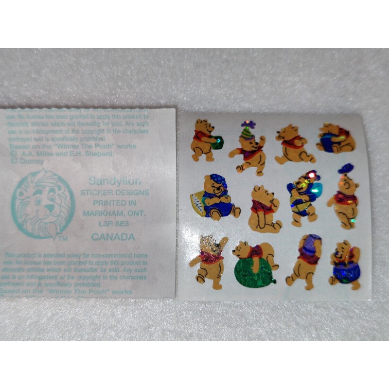 SANDYLION Stickerabschnitt Prismatic Prisma Disney Mini Winnie Pooh Bär 80er 90er