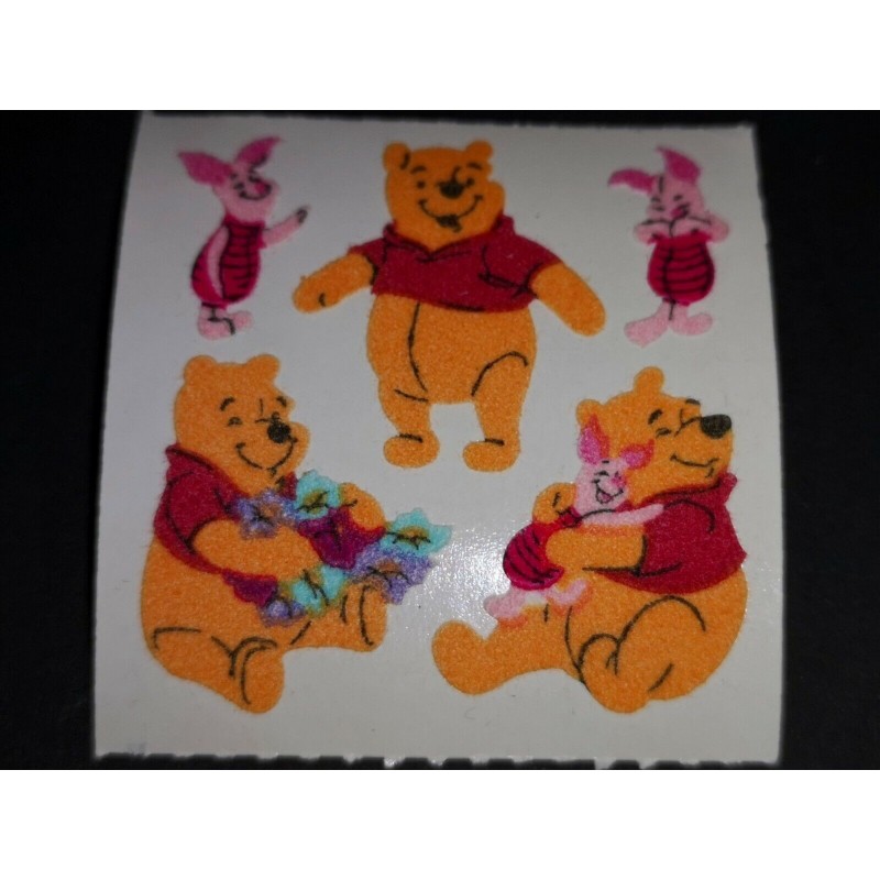 SANDYLION Stickerabschnitt Fuzzy Stoff Filz Disney Winnie Pooh Piglet 80er 90er