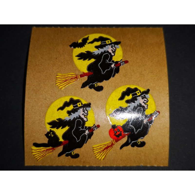 SANDYLION Stickerabschnitt Kromekote Papier Hexen Halloween brown Back 80er 90er