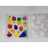 SANDYLION Stickerabschnitt MINI Kromekote Papier Obst Fruits 80er 90er