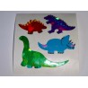 SANDYLION Stickerabschnitt Prismatic Prisma Glitzer Dinos Dinosaurier Sticker 80er 90er