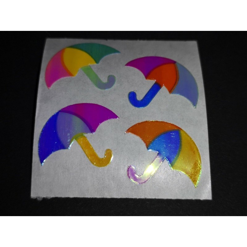 SANDYLION Stickerabschnitt Pearly Glanz MOP Regenbogen Schirme Sticker 80er 90er