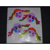 SANDYLION Stickerabschnitt Pearly Glanz MOP Harlekin Maske Fasching Sticker 80er 90er