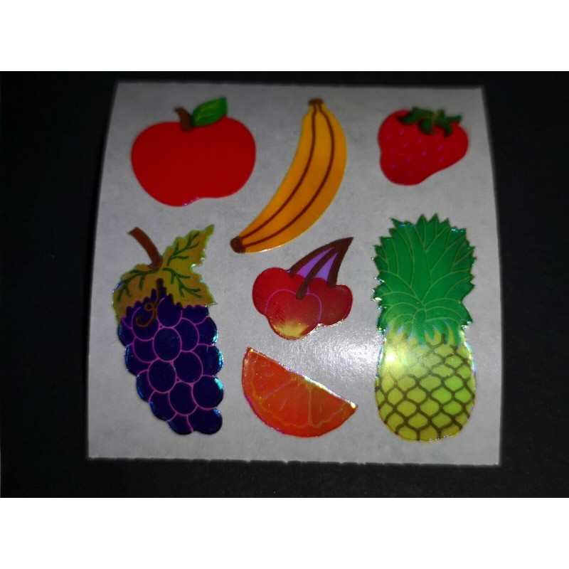 SANDYLION Stickerabschnitt Pearly Glanz MOP Obst Fruits Sticker 80er 90er