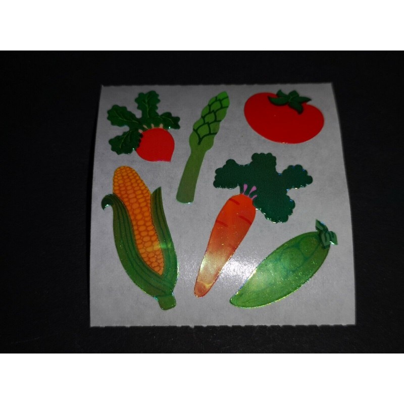 SANDYLION Stickerabschnitt Pearly Glanz MOP Gemüse Vegetables Sticker 80er 90er