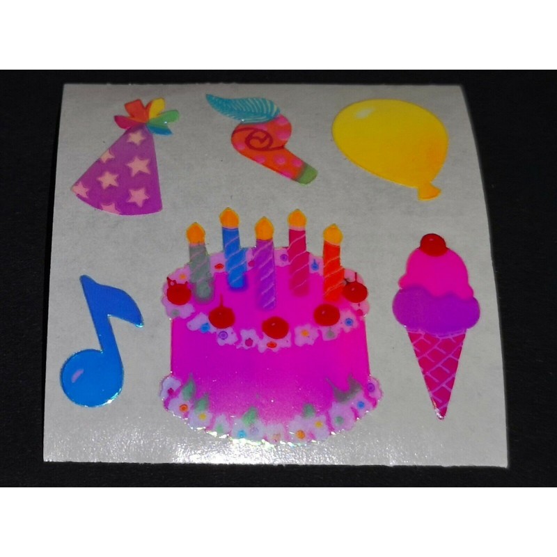 SANDYLION Stickerabschnitt Pearly Glanz MOP Birthday Party Geburtstag Sticker 80er 90er