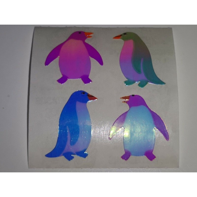 SANDYLION Stickerabschnitt Pearly Glanz MOP Pinguin Pinguine Sticker 80er 90er