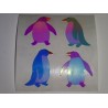 SANDYLION Stickerabschnitt Pearly Glanz MOP Pinguin Pinguine Sticker 80er 90er