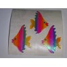 SANDYLION Stickerabschnitt Pearly Glanz MOP Fische bunt Regenbogen Sticker 80er 90er