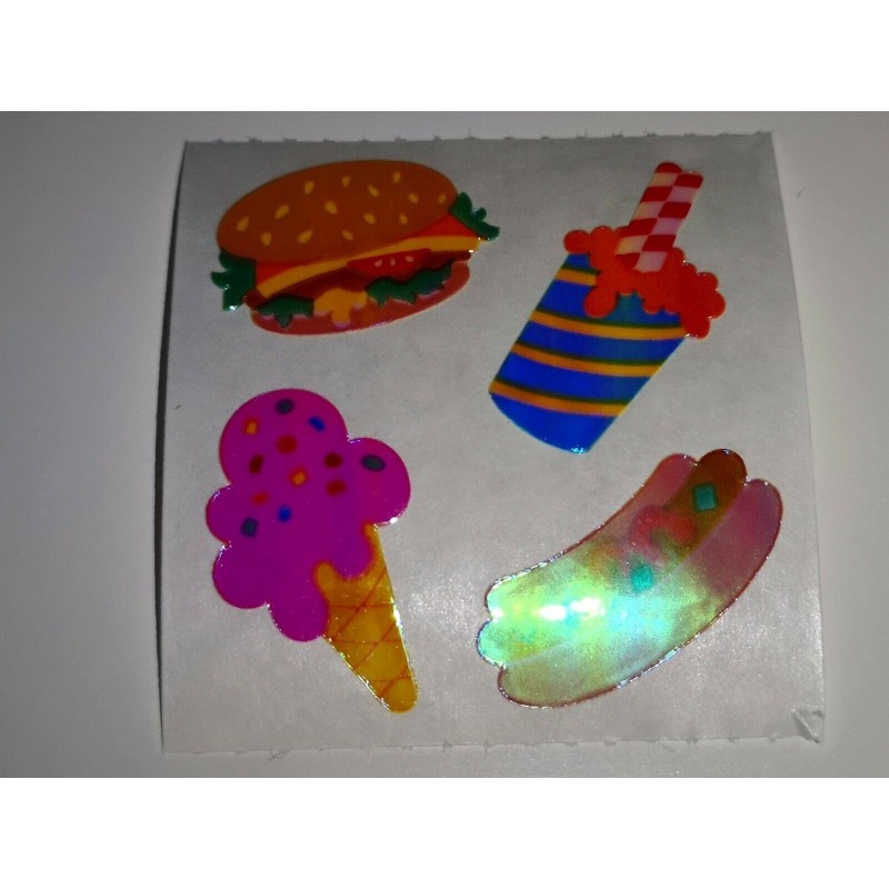 SANDYLION Stickerabschnitt Pearly Glanz MOP Fast Food Sticker 80er 90er