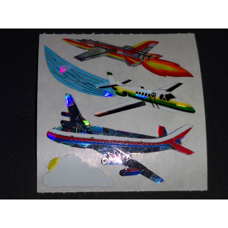 SANDYLION Stickerabschnitt Prismatic Prisma Flieger Flugzeuge Sticker 80er 90er