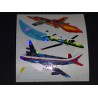 SANDYLION Stickerabschnitt Prismatic Prisma Flieger Flugzeuge Sticker 80er 90er