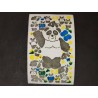 Stickermagic Stickerabschnitt BIG MAXI Fuzzy Stoff Pandabären Panda Bären Sticker 80er 90er