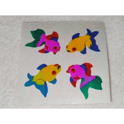 Great7 Stickerabschnitt Pearly Glanz MOP Regenbogen Fische Fisch Sticker 80er 90er