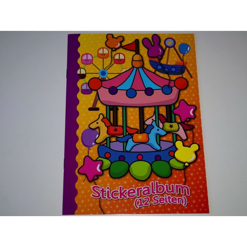 A5 Stickeralbum Stickerheft 12 leere Seiten Sticker Album Karussell