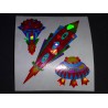 SANDYLION Stickerabschnitt Prismatic Prisma Rakten Ufos Sticker 80er 90er