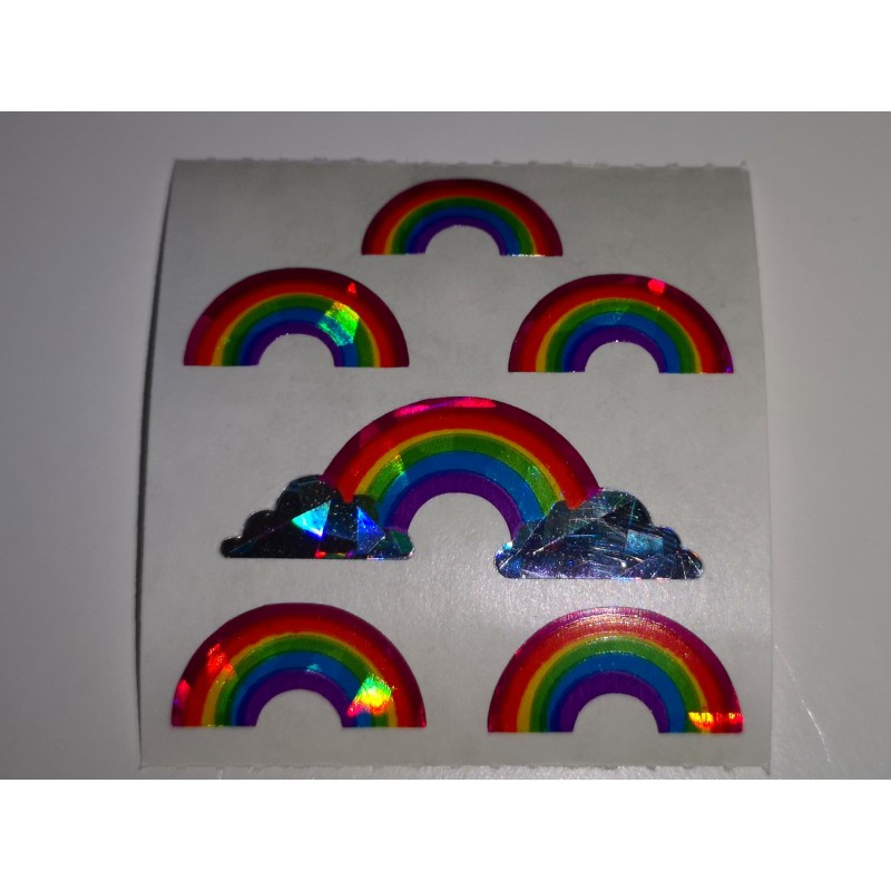 SANDYLION Stickerabschnitt Prismatic Prisma Regenbogen Regenbögen Sticker 80er 90er