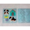 SANDYLION Stickerabschnitt Kromekote Hunde Beagle Hundehütte blue Back 80er 90er