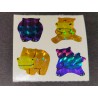 STICKERMAGIC Stickerabschnitt Prisma Prismatic Nilpferde Tiere Sticker 80er 90er